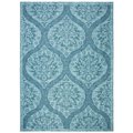 Flowers First 5 ft.-3 in. x 7 ft.-7 in. Courtyard Indoor & Outdoor Area Rectangle Rug, Blue & Grey FL1909472